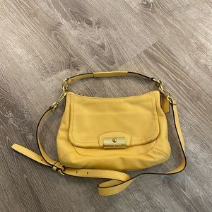 Coach yellow leather purse